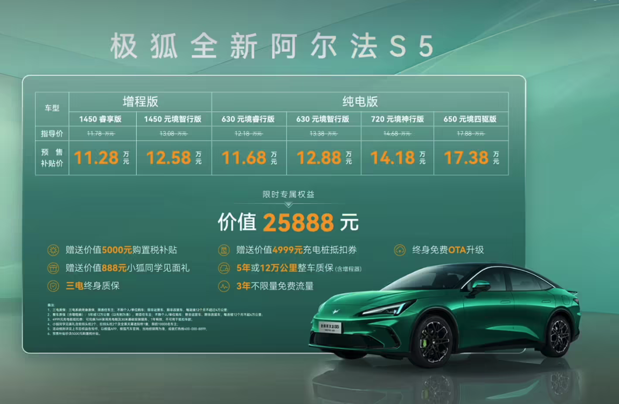 极狐全新阿尔法S5官宣3月18日正式上市 预售11.28万元起